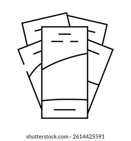 advertising brochures line icon vector. advertising brochures sign. isolated contour symbol black illustration