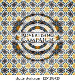 Advertising Campaign arabic emblem background. Arabesque decoration.