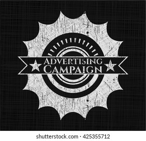 Advertising Campaign chalk emblem, retro style, chalk or chalkboard texture