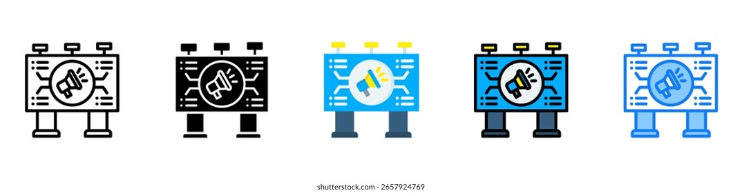 Icono de campaña publicitaria Ilustración vectorial de estilo múltiple