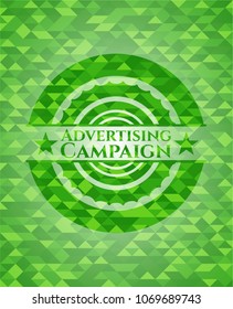 Advertising Campaign realistic green mosaic emblem