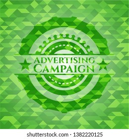 Advertising Campaign realistic green mosaic emblem