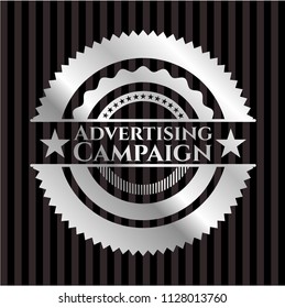 Advertising Campaign silver shiny badge