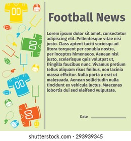 Advertising card for American football, vector illustration