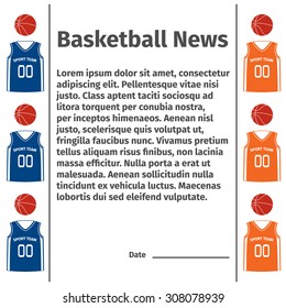 Advertising card for basketball, vector illustration