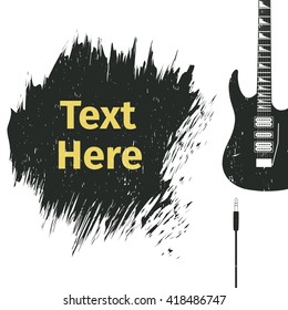 Advertising card with guitar