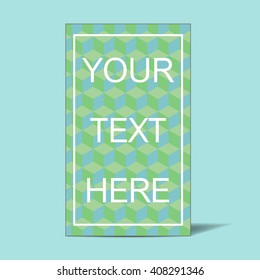 Advertising card with isometric cube background