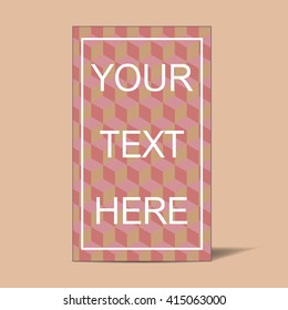 Advertising card with isometric cube background