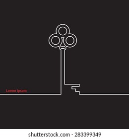 Advertising card with key icon, vector illustration