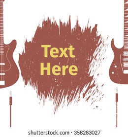 Advertising card with two guitar, vector illustration