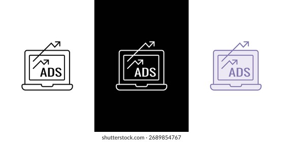 Conjunto de iconos lineales de canales de publicidad. Video Marketing, Estrategia