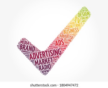 WERBUNG markieren Wort Cloud-Collage, Hintergrund Geschäftskonzept