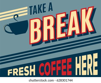 advertising coffee retro poster, vector format