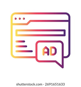 Advertising Color gradient illustration vector icon which can easily modify or edit 