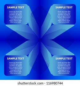 Advertising columns against a blue background
