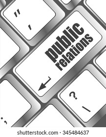 Advertising concept: computer keyboard with word Public Relations vector illustration