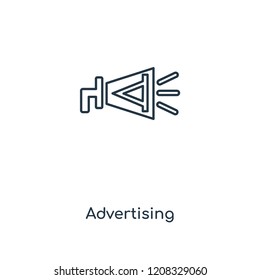 Advertising concept line icon. Linear Advertising concept outline symbol design. This simple element illustration can be used for web and mobile UI/UX.