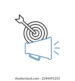 Icono de línea de concepto publicitario. Ilustración de elemento simple. diseño de símbolo de contorno de concepto publicitario.