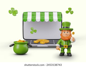Advertising concept for online store, event for St. Patrick Day