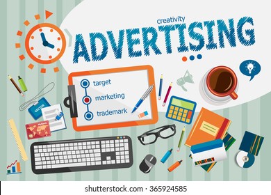 Advertising concept. Typographic poster. Advertising concepts for web banner and printed materials.