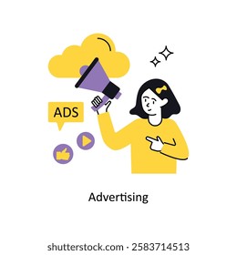 Advertising Concept vector illustration.  isolated on white Background.