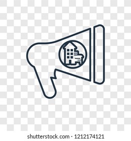 Advertising concept vector linear icon isolated on transparent background, Advertising concept transparency concept in outline style