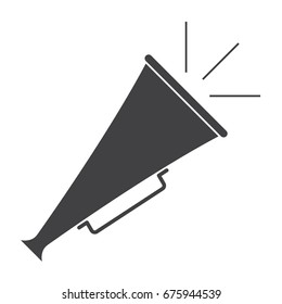 Advertising concept with vintage megaphone, vector silhouette