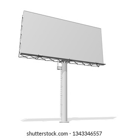 Advertising construction for outdoor advertising big billboard. Billboard for your design. Isolated on white background.