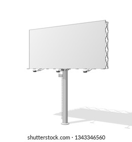 Advertising construction for outdoor advertising big billboard. Billboard for your design. Isolated on white background.