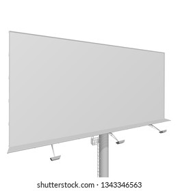Advertising construction for outdoor advertising big billboard. Billboard for your design. Isolated on white background.