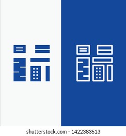 Advertising, Content, Feature, Native, Premium Line and Glyph Solid icon Blue banner Line and Glyph Solid icon Blue banner