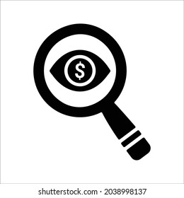 Advertising, Cost Per Impression, Eye, Seo Icon. Black Vector Graphics.