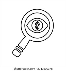 Werbung, Kosten pro Eindruck, Auge, Seo-Line-Symbol.