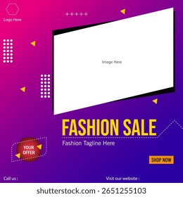 Advertising creative poster of fashion sale. Online shopping fashion sale advertising banner.