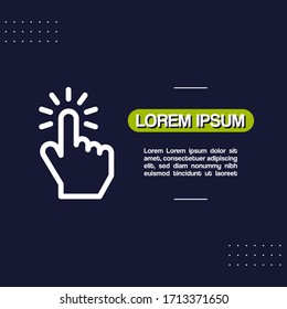 Advertising design with hand click icon