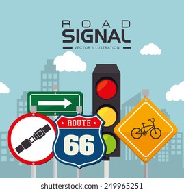Advertising design over cityscape background, vector illustration.