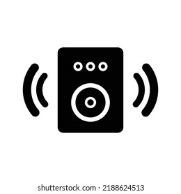 Advertising, digital, loudspeaker icon. Black vector graphics.