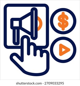 Ícone Duotônico de Publicidade. Ilustração de vetor simples no plano de fundo branco
