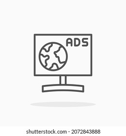 Icono de Entorno de publicidad. Estroque editable y píxel perfecto. Estilo de esquema. Ilustración vectorial. Disfruta de este icono para tu proyecto.