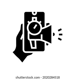 vector de icono de glifo efímero publicitario. signo efímero publicitario. símbolo de contorno aislado ilustración negra