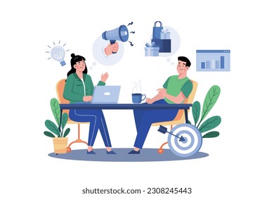 Advertising executives develop effective advertising campaigns for clients.