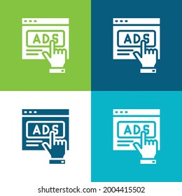 Advertising Flat four color minimal icon set