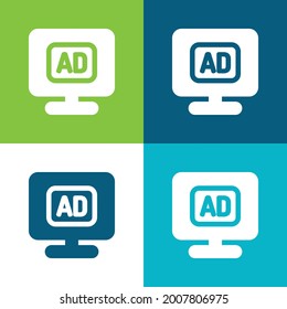 Advertising Flat four color minimal icon set