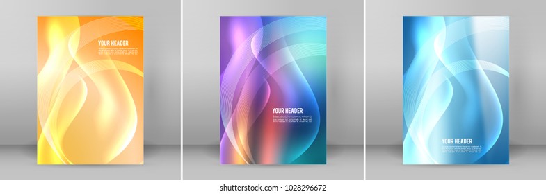 Advertising flyer party design elements. Set Colors background with elegant graphic blur bright light circles. Fun Vector illustration EPS 10 for template brochure, layout leaflet, cafe menu card
