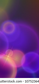 Advertising flyer party design elements. Purple background with elegant graphic blur bright light circles. Vector illustration EPS 10 for template brochure, layout leaflet, cafe menu card