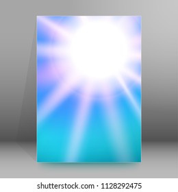 Advertising flyer party design elements. Purple background with elegant graphic blur bright light circles. Fun Vector illustration EPS 10 for template brochure, layout leaflet, cafe menu card
