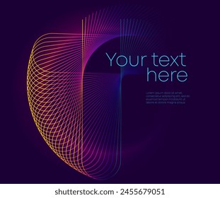 Advertising flyer party design elements. Purple background with elegant graphic blur bright light circles. Fun illustration for template brochure, layout leaflet, cafe menu card