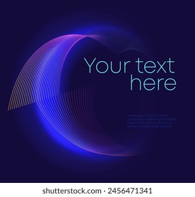 Advertising flyer party design elements. Purple background with elegant graphic blur bright light circles. Fun illustration for template brochure, layout leaflet, cafe menu card
