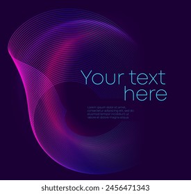 Advertising flyer party design elements. Purple background with elegant graphic blur bright light circles. Fun illustration for template brochure, layout leaflet, cafe menu card