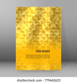 Advertising flyer party design elements. Yellow gradient background with elegant graphic blur bright light circles. Fun illustration for template brochure, layout leaflet, cafe menu card